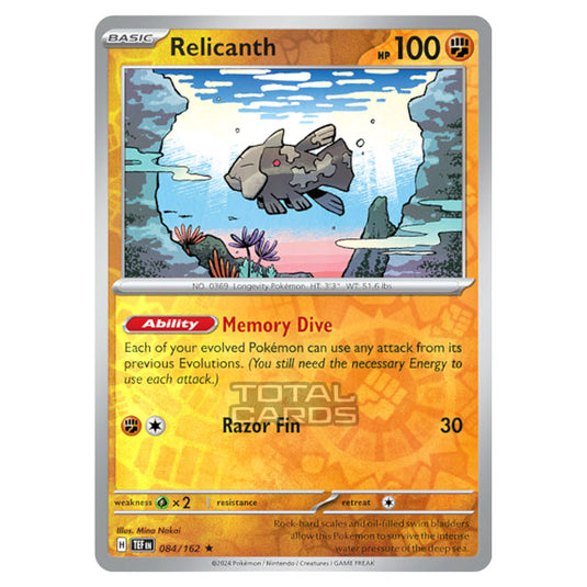relicanth pokemon card price Pokemon - Scarlet & Violet - Temporal Forces - Relicanth - 084/162