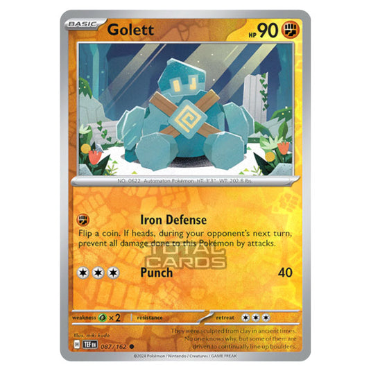 Pokemon - Scarlet & Violet - Temporal Forces - Golett - 087/162 - (Reverse Holo)