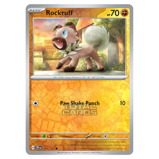 Pokemon - Scarlet & Violet - Temporal Forces - Rockruff - 089/162 - (Reverse Holo)