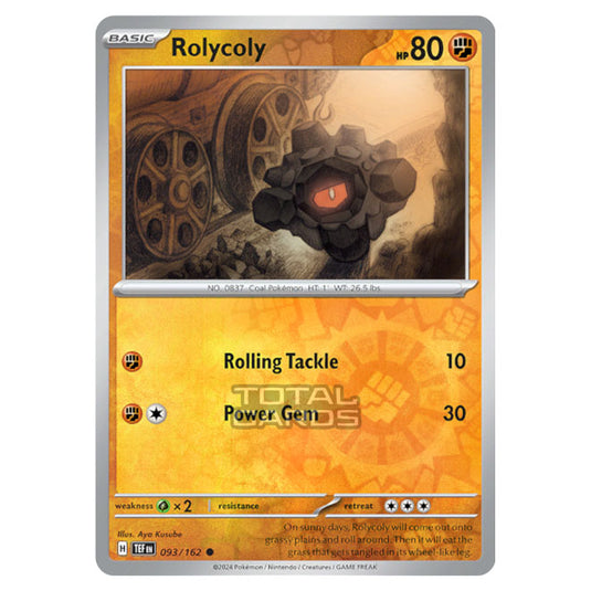 Pokemon - Scarlet & Violet - Temporal Forces - Rolycoly - 093/162 - (Reverse Holo)