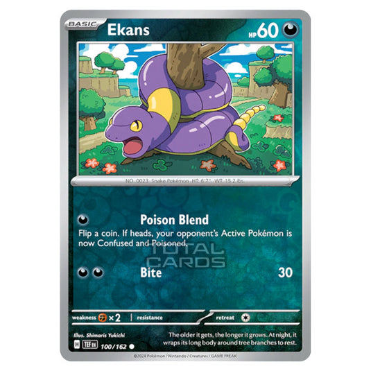 Pokemon - Scarlet & Violet - Temporal Forces - Ekans - 100/162 - (Reverse Holo)