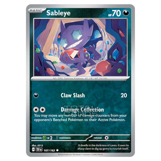 Pokemon - Scarlet & Violet - Temporal Forces - Sableye - 107/162 - (Reverse Holo)