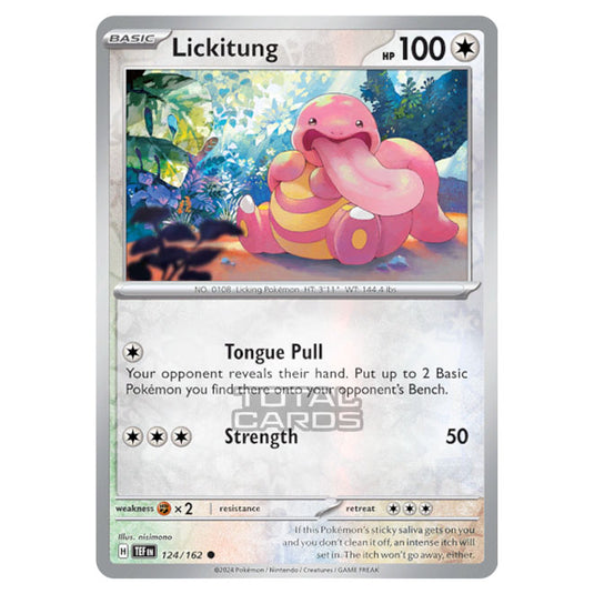 Pokemon - Scarlet & Violet - Temporal Forces - Lickitung - 124/162 - (Reverse Holo)