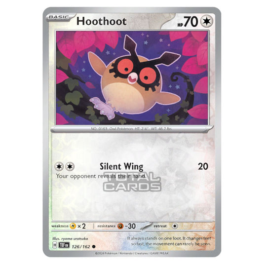 Pokemon - Scarlet & Violet - Temporal Forces - Hoothoot - 126/162 - (Reverse Holo)