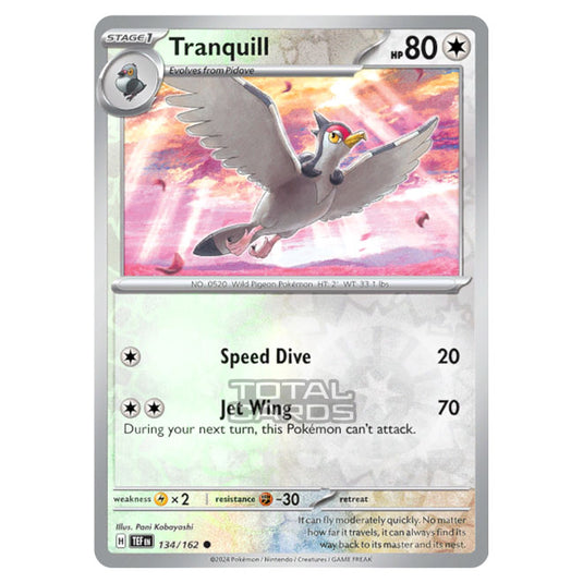 Pokemon - Scarlet & Violet - Temporal Forces - Tranquill - 134/162 - (Reverse Holo)
