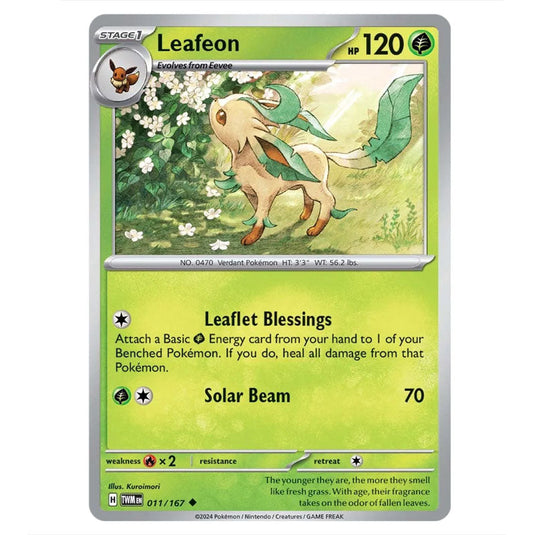 Pokemon - Scarlet & Violet - Twilight Masquerade - Leafeon - 011/167