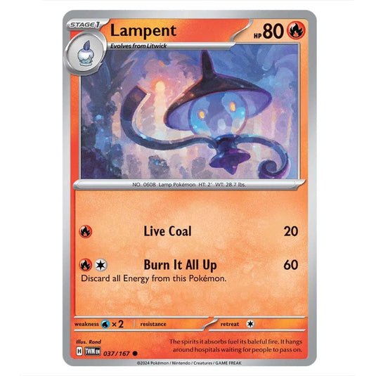 Pokemon - Scarlet & Violet - Twilight Masquerade - Lampent - 037/167