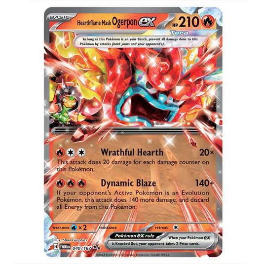 Pokemon - Scarlet & Violet - Twilight Masquerade - Hearthflame Mask Ogerpon ex - 040/167