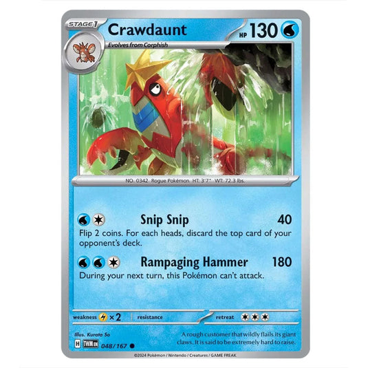 Pokemon - Scarlet & Violet - Twilight Masquerade - Crawdaunt - 048/167