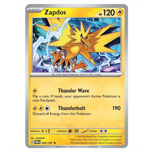 Pokemon - Scarlet & Violet - Twilight Masquerade - Zapdos - 065/167