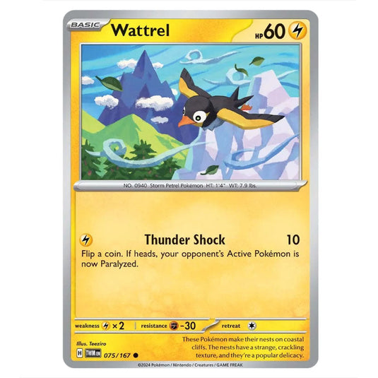 Pokemon - Scarlet & Violet - Twilight Masquerade - Wattrel - 075/167