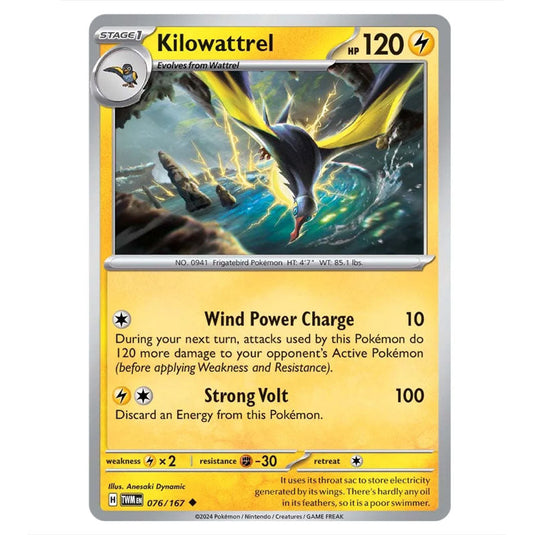 Pokemon - Scarlet & Violet - Twilight Masquerade - Kilowattrel - 076/167