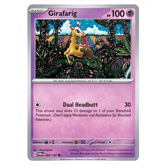 Pokemon - Scarlet & Violet - Twilight Masquerade - Girafarig - 083/167