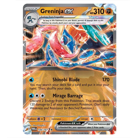 Pokemon - Scarlet & Violet - Twilight Masquerade - Greninja ex - 106/167