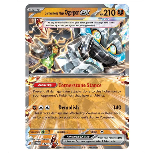 Pokemon - Scarlet & Violet - Twilight Masquerade - Cornerstone Mask Ogerpon ex - 112/167