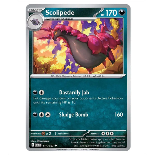 Pokemon - Scarlet & Violet - Twilight Masquerade - Scolipede - 117/167