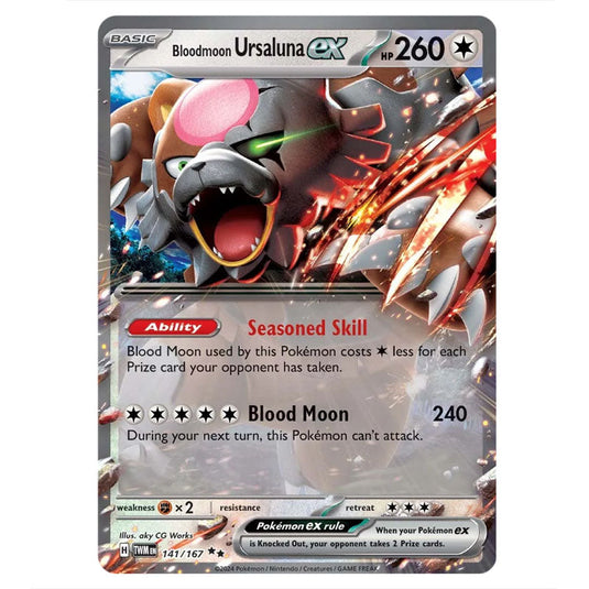 Pokemon - Scarlet & Violet - Twilight Masquerade - Bloodmoon Ursaluna ex - 141/167