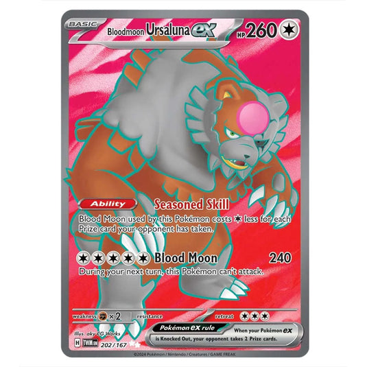 Pokemon - Scarlet & Violet - Twilight Masquerade - Bloodmoon Ursaluna ex - 202/167