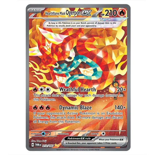 Pokemon - Scarlet & Violet - Twilight Masquerade - Hearthflame Mask Ogerpon ex - 212/167