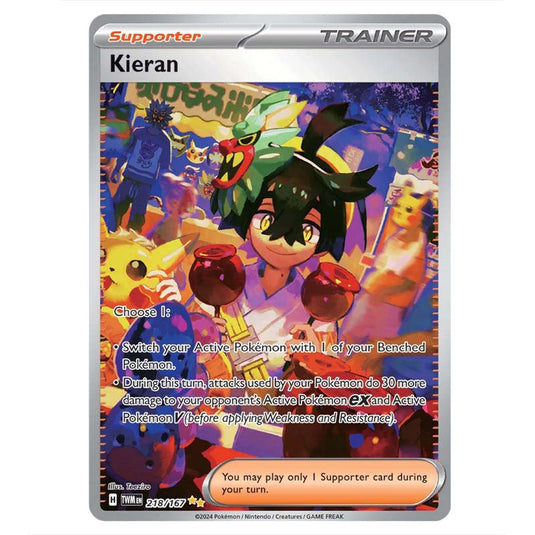 Pokemon - Scarlet & Violet - Twilight Masquerade - Kieran - 218/167