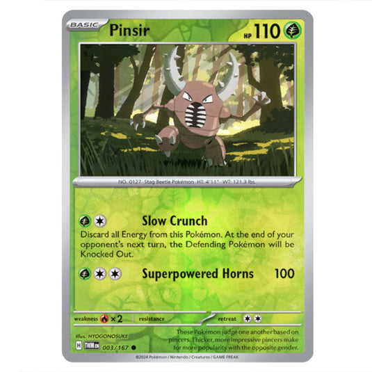 Pokemon - Scarlet & Violet - Twilight Masquerade - Pinsir - 003/167 - (Reverse Holo)