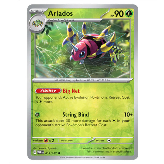 Pokemon - Scarlet & Violet - Twilight Masquerade - Ariados - 005/167 - (Reverse Holo)