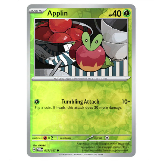 Pokemon - Scarlet & Violet - Twilight Masquerade - Applin - 017/167 - (Reverse Holo)