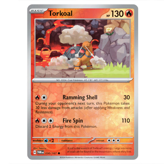 Pokemon - Scarlet & Violet - Twilight Masquerade - Torkoal - 030/167 - (Reverse Holo)