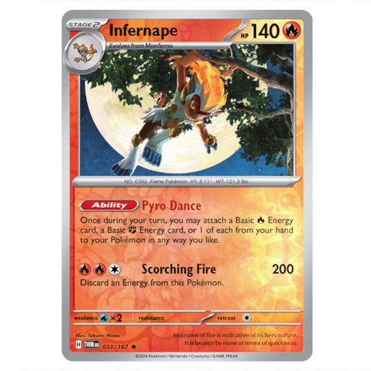 Pokemon - Scarlet & Violet - Twilight Masquerade - Infernape - 033/167 - (Reverse Holo)