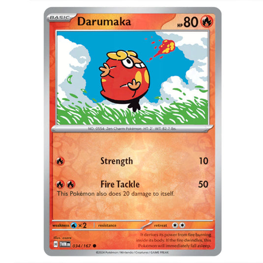 Pokemon - Scarlet & Violet - Twilight Masquerade - Darumaka - 034/167 - (Reverse Holo)