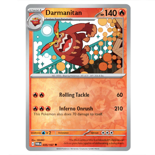 Pokemon - Scarlet & Violet - Twilight Masquerade - Darmanitan - 035/167 - (Reverse Holo)