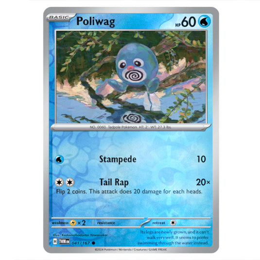 Pokemon - Scarlet & Violet - Twilight Masquerade - Poliwag - 041/167 - (Reverse Holo)