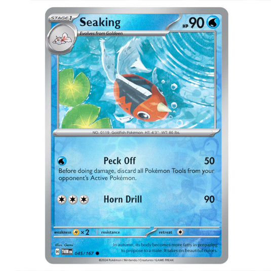 Pokemon - Scarlet & Violet - Twilight Masquerade - Seaking - 045/167 - (Reverse Holo)