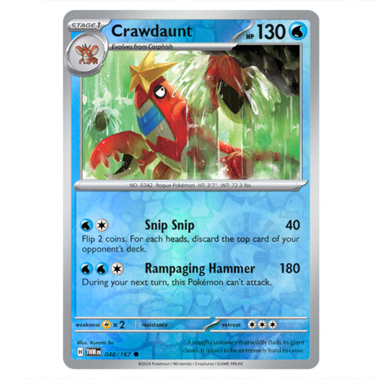 crawdaunt pokemon card (048/167) | Pokmon Placeholder Image Provided Pokemon - Scarlet & Violet