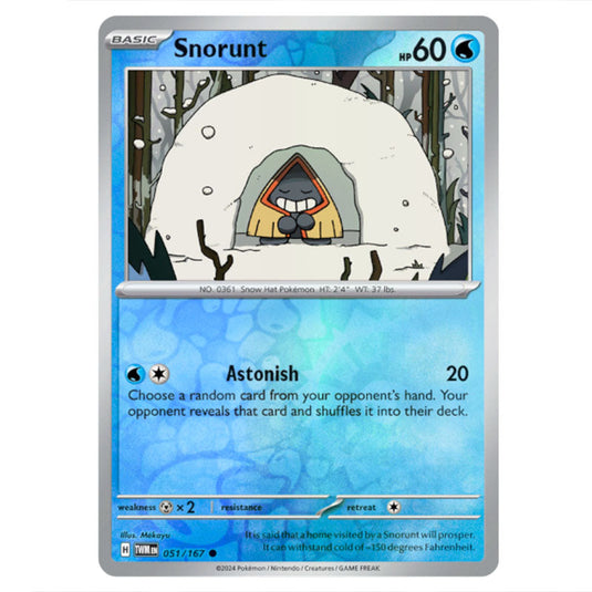 Pokemon - Scarlet & Violet - Twilight Masquerade - Snorunt - 051/167 - (Reverse Holo)