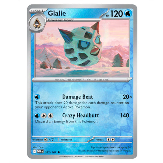 Pokemon - Scarlet & Violet - Twilight Masquerade - Glalie - 052/167 - (Reverse Holo)