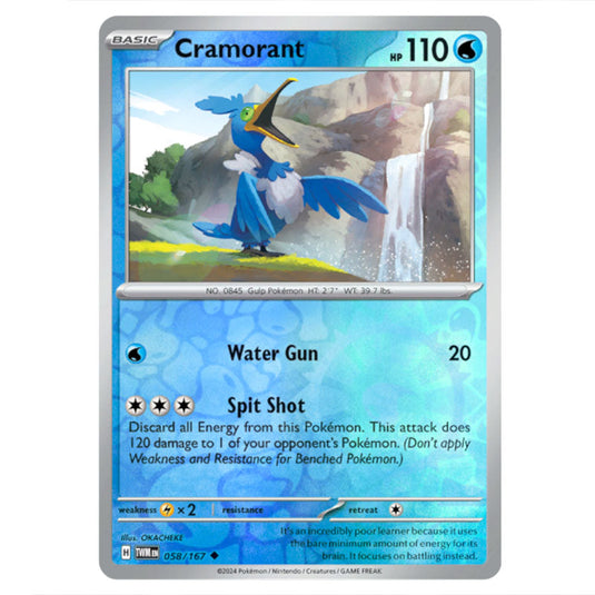 Pokemon - Scarlet & Violet - Twilight Masquerade - Cramorant - 058/167 - (Reverse Holo)