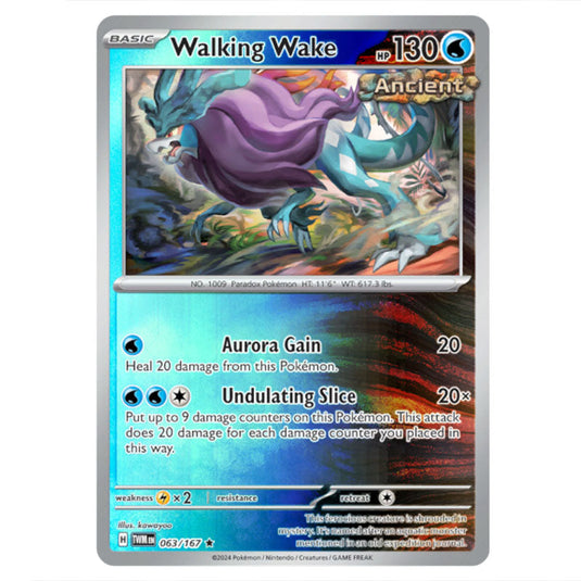 Pokemon - Scarlet & Violet - Twilight Masquerade - Walking Wake - 063/167 - (Reverse Holo)