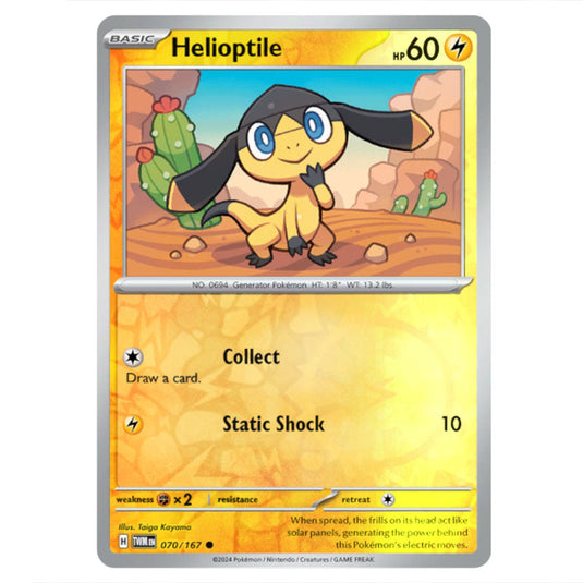 Pokemon - Scarlet & Violet - Twilight Masquerade - Helioptile - 070/167 - (Reverse Holo)