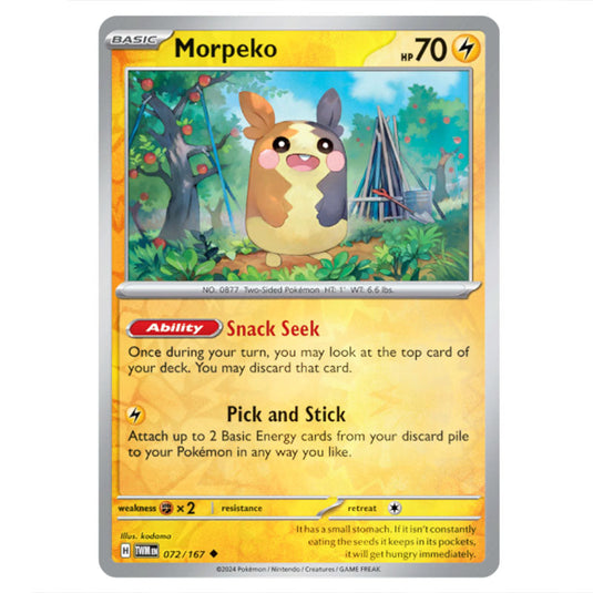 Pokemon - Scarlet & Violet - Twilight Masquerade - Morpeko - 072/167 - (Reverse Holo)