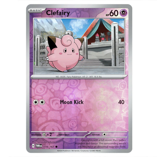 Pokemon - Scarlet & Violet - Twilight Masquerade - Clefairy - 078/167 - (Reverse Holo)