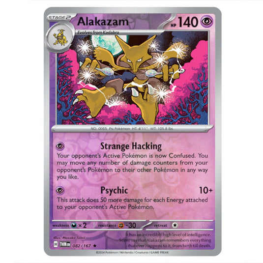 Pokemon - Scarlet & Violet - Twilight Masquerade - Alakazam - 082/167 - (Reverse Holo)