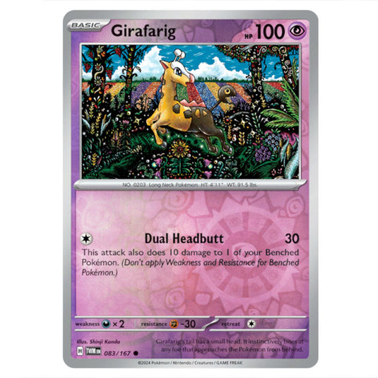 Pokemon - Scarlet & Violet - Twilight Masquerade - Girafarig - 083/167 - (Reverse Holo)