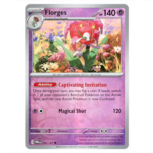 Pokemon - Scarlet & Violet - Twilight Masquerade - Florges - 088/167 - (Reverse Holo)