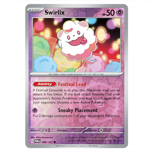 Pokemon - Scarlet & Violet - Twilight Masquerade - Swirlix - 089/167 - (Reverse Holo)