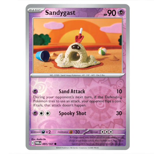 Pokemon - Scarlet & Violet - Twilight Masquerade - Sandygast - 091/167 - (Reverse Holo)