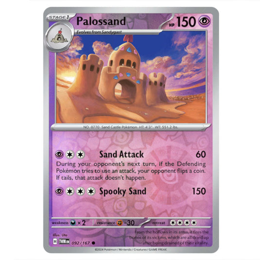 Pokemon - Scarlet & Violet - Twilight Masquerade - Palossand - 092/167 - (Reverse Holo)