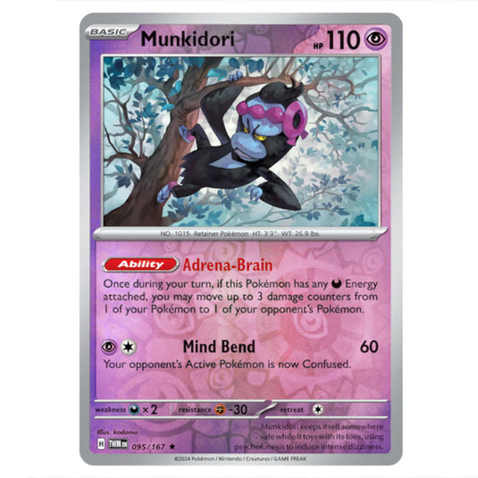 Pokemon - Scarlet & Violet - Twilight Masquerade - Munkidori - 095/167 - (Reverse Holo)