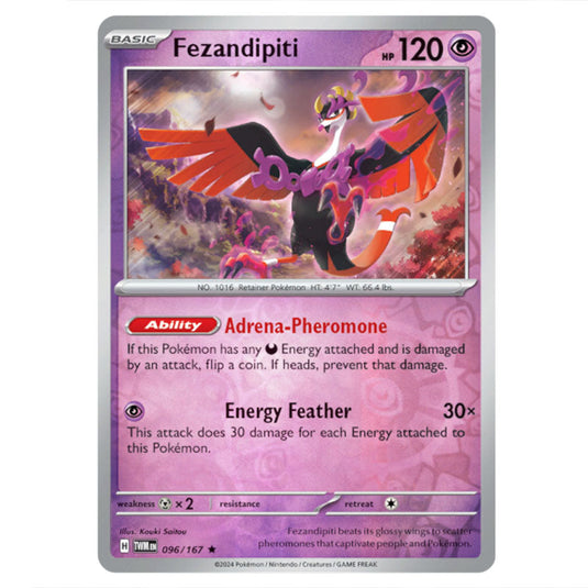 Pokemon - Scarlet & Violet - Twilight Masquerade - Fezandipiti - 096/167 - (Reverse Holo)