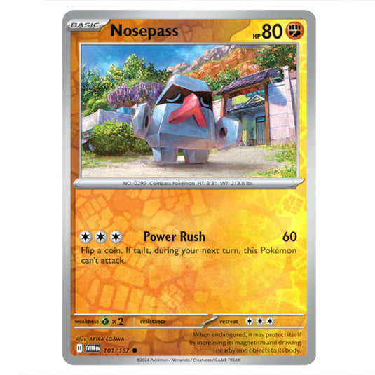 Pokemon - Scarlet & Violet - Twilight Masquerade - Nosepass - 101/167 - (Reverse Holo)